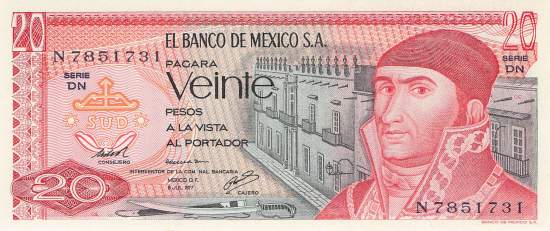 Mexiko p.64d-4 20 Pesos 1977